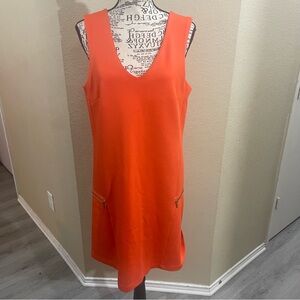 Warehouse Orange Midi Dress